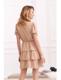 Dark beige dress with ruffles 06165 - Online store - Boutique